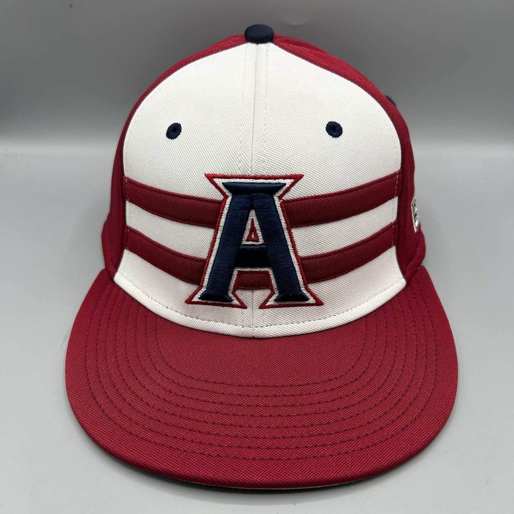Oak Mountain Eagles Men M-L White Red The Game Pro Gametek Stretch Fitted New